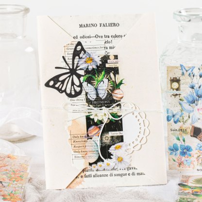 Retro Flower Butterfly Masking Washi Tape PVC Art Decorative-JournalTale