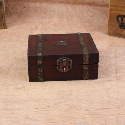 Retro Storage Box Jewelry Wood Wooden Lock Catch-JournalTale