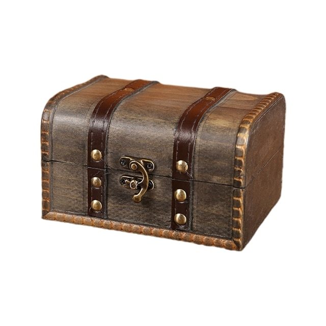 Retro Treasure Chest Vintage Wooden Storage Box-JournalTale