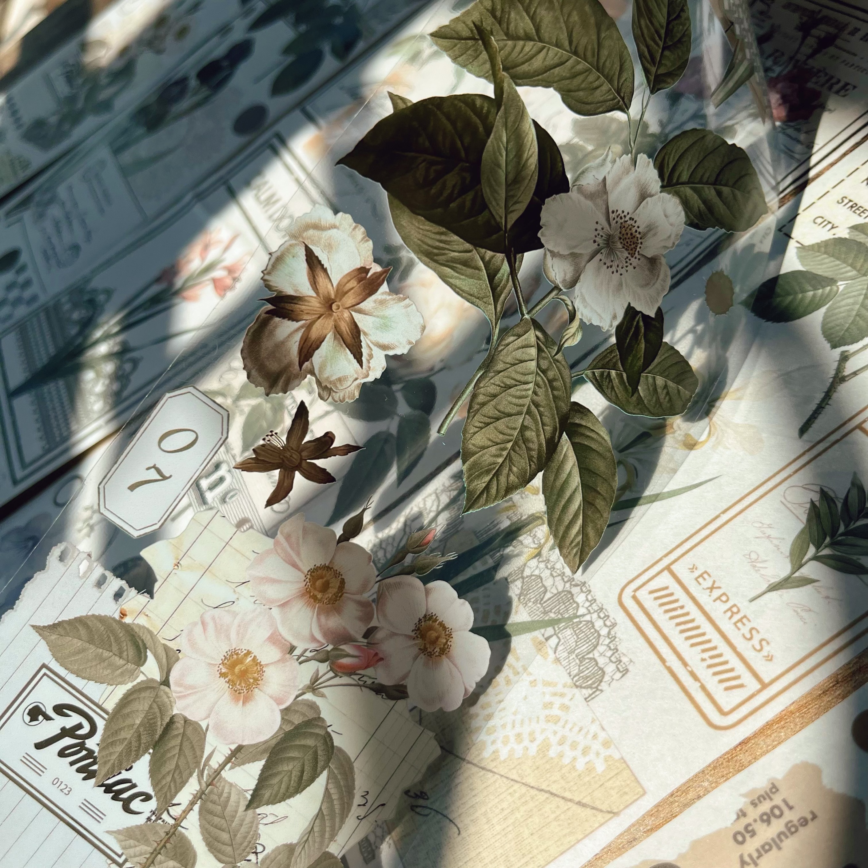 Vintage journal tape flower pet tape and washi tape