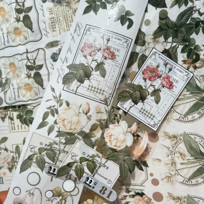 Vintage journal tape flower pet tape and washi tape-JournalTale