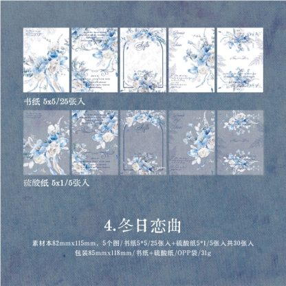 30Sheets Rose Series Material Paper Litmus Paper-JournalTale