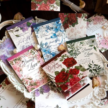 30Sheets Rose Series Material Paper Litmus Paper-JournalTale