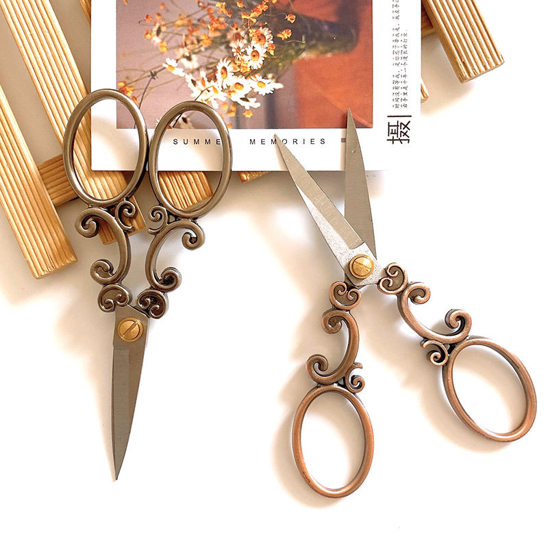 Stainless Steel Vintage Scissors Sewing Fabric Cutte-JournalTale