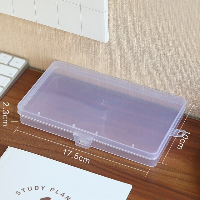 Transparent Desktop Stationery Stickers Plastic Storage Box-JournalTale