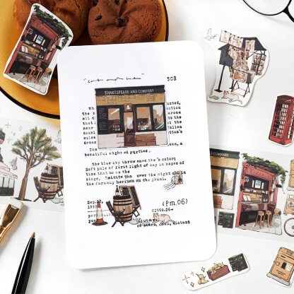 Travel Journey Memory Washi Masking Tape Coffee Shop-JournalTale
