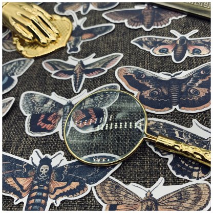 Vintage Black Moth Stickers Junk Journal Diary Planner-JournalTale
