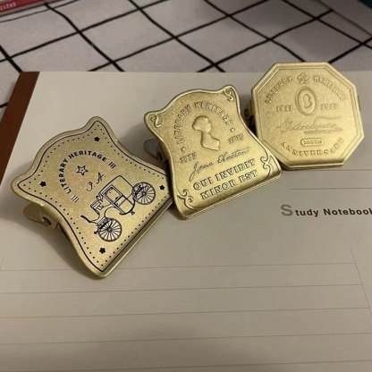 USA VTG真鍮製ペーパークリップ1920s RUBBER STAMP Co. ヴィンテージ真鍮ペーパークリップ文房具 - JournalTale