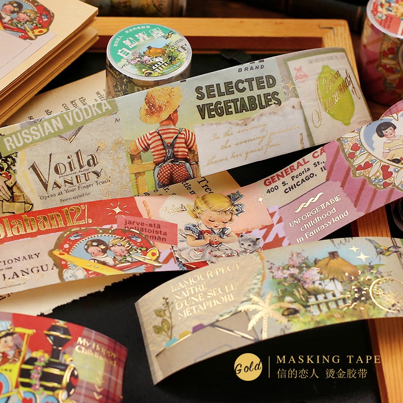 Vintage Brozning Collage Artist Washi Tape-JournalTale