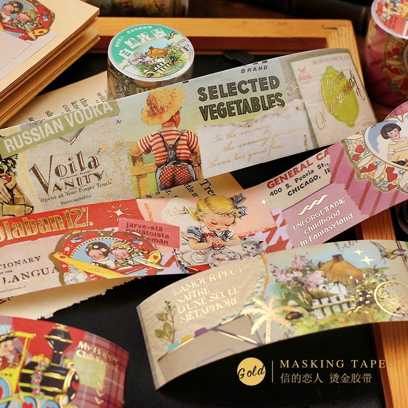 Vintage Brozning Collage Artist Washi Tape-JournalTale