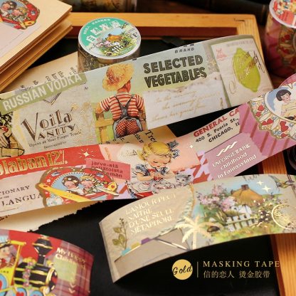 Vintage Brozning Collage Artist Washi Tape-JournalTale