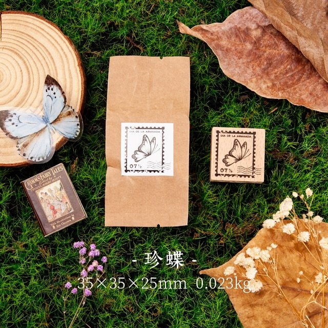 Vintage Butterfly Dragonfly Animal Stamp DIY Wooden Stamps-JournalTale