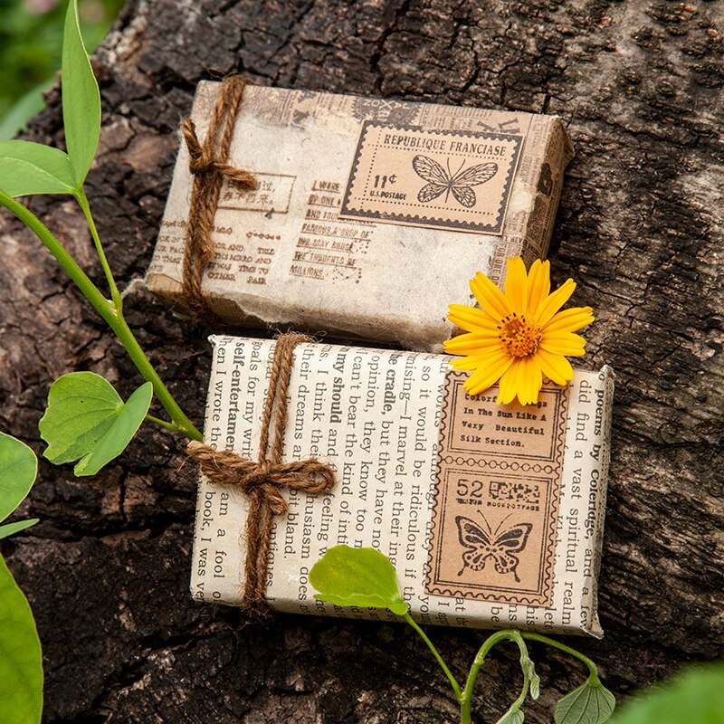 Vintage Butterfly Dragonfly Animal Stamp DIY Wooden Stamps-JournalTale