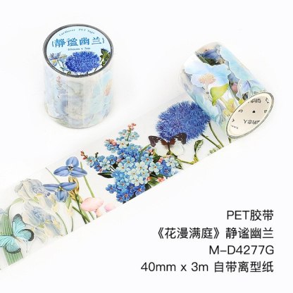 Vintage Flower Rose Decorative Adhesive PET Tape-JournalTale