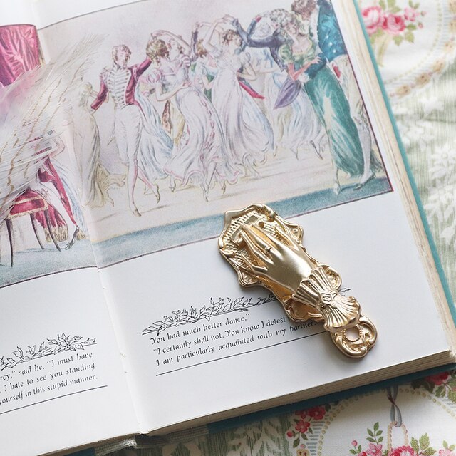 Vintage Golden Siver Brass Noble Lady Hand Paper Clips-JournalTale