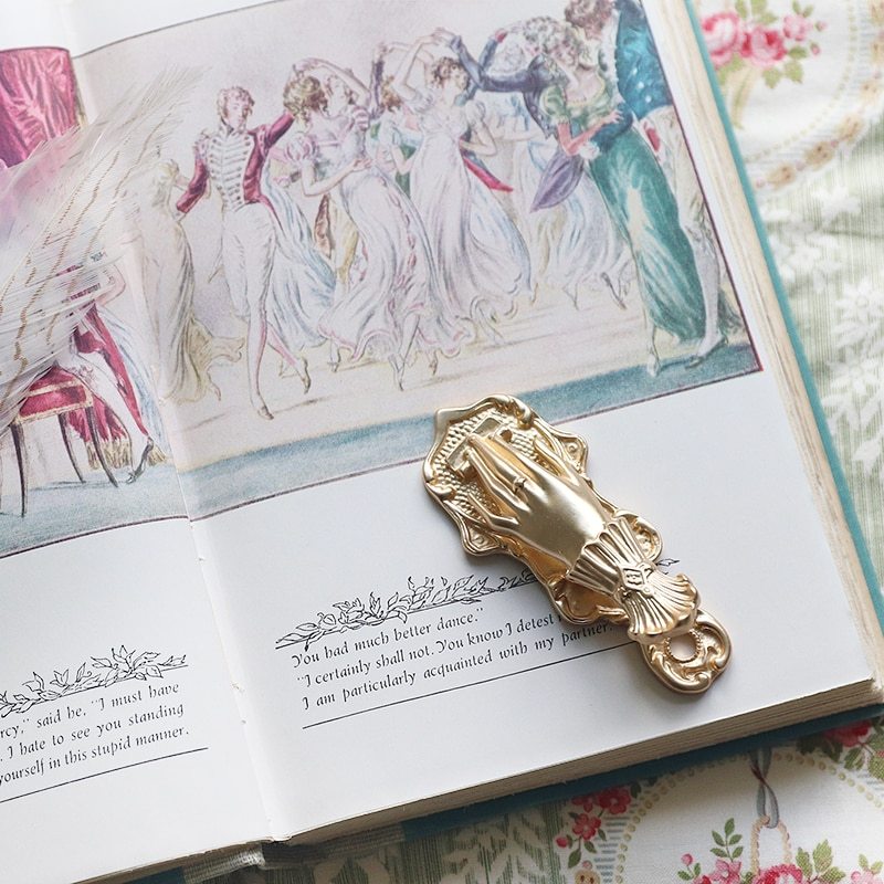 Vintage Golden Siver Brass Noble Lady Hand Paper Clips-JournalTale