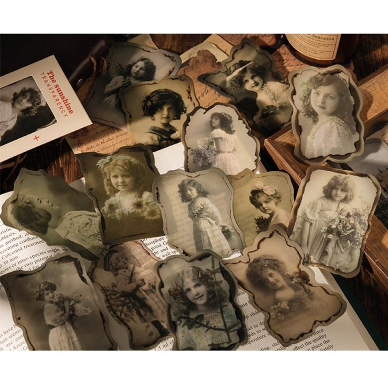 Vintage Old Photo Studio Theme Burning Edge Sticker-JournalTale
