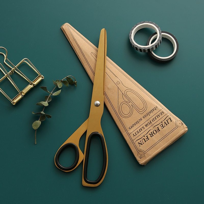 Vintage craft scissor design brass scissors paper-JournalTale