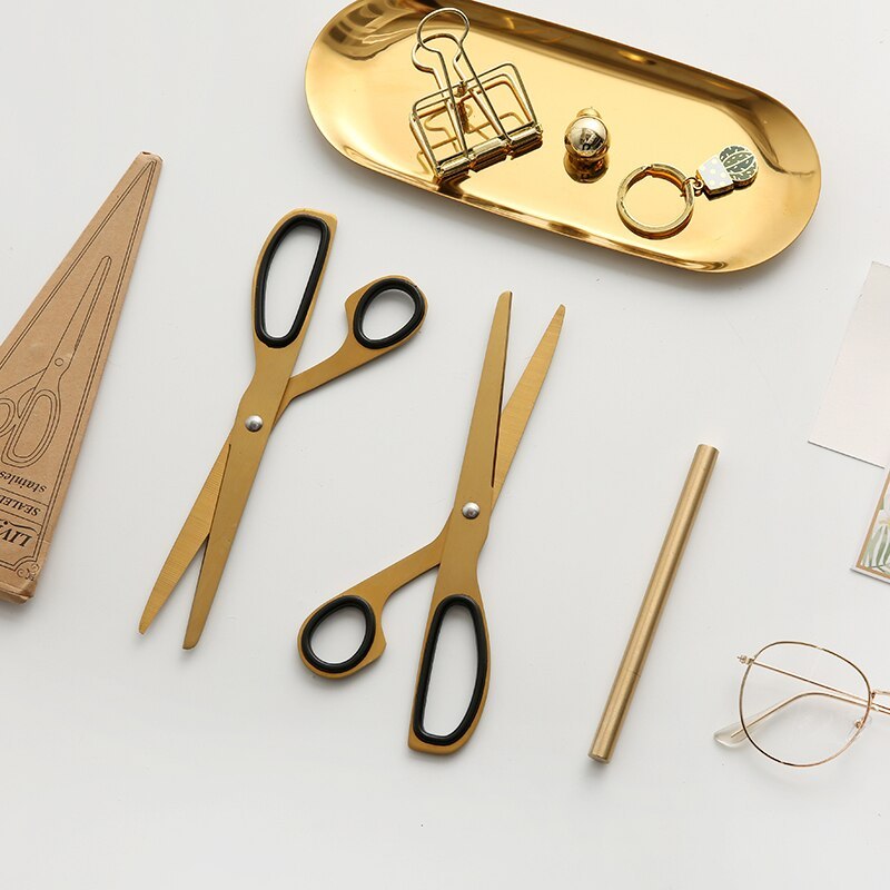 Vintage craft scissor design brass scissors paper-JournalTale