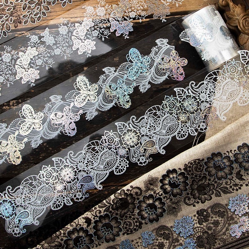 Washi Tape Lace Flower Clear Pattern DIY Decorative Tape-JournalTale