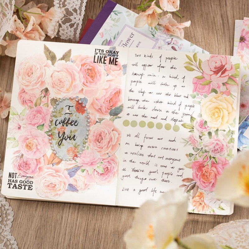 100 Unrepeated Patterns Aesthetic Flower Memo Pads-JournalTale