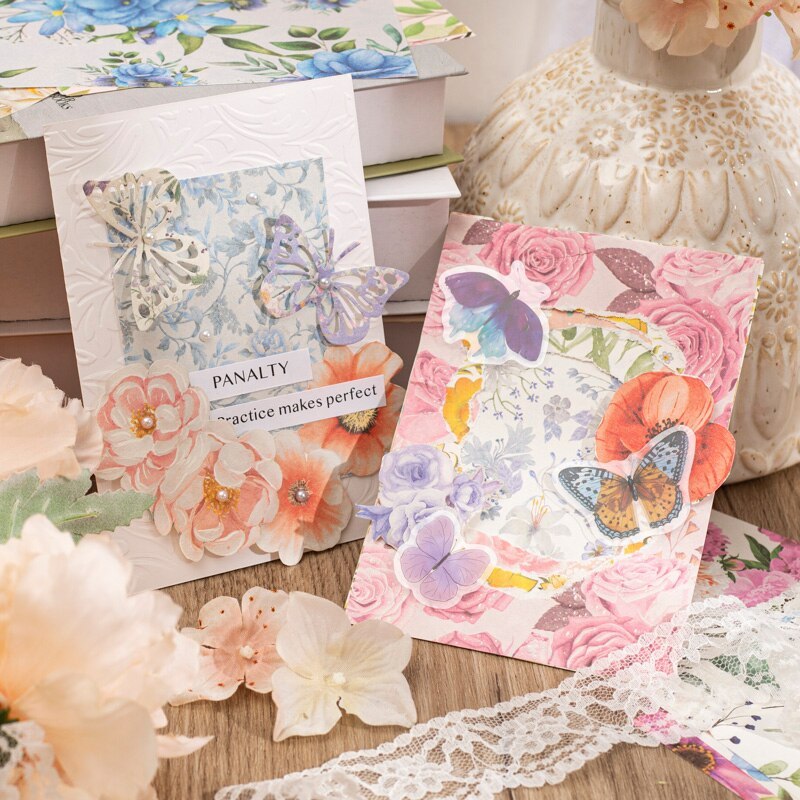 100 Unrepeated Patterns Aesthetic Flower Memo Pads-JournalTale