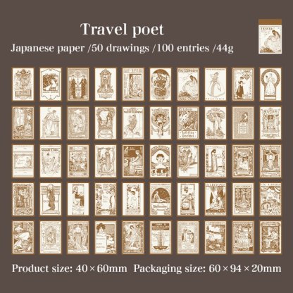 100 sheets Creative Adventure Travel Liabry Sticker Book-JournalTale