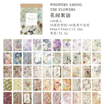 100Sheets Dual-material Vintage Material Papers-JournalTale