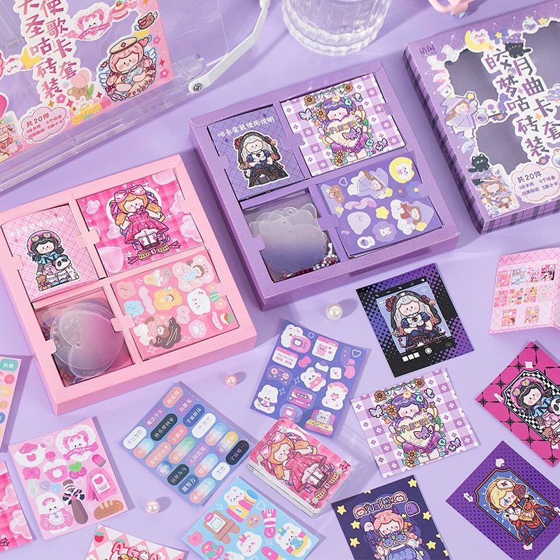 15pcs/lot Cute Sticker Guka Set Lovely Girl Adhensive Labels-JournalTale