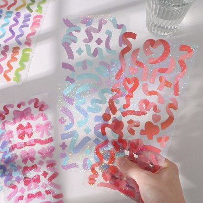 1pc Colored Ribbon Laser Stickers shanggu Colorful-JournalTale