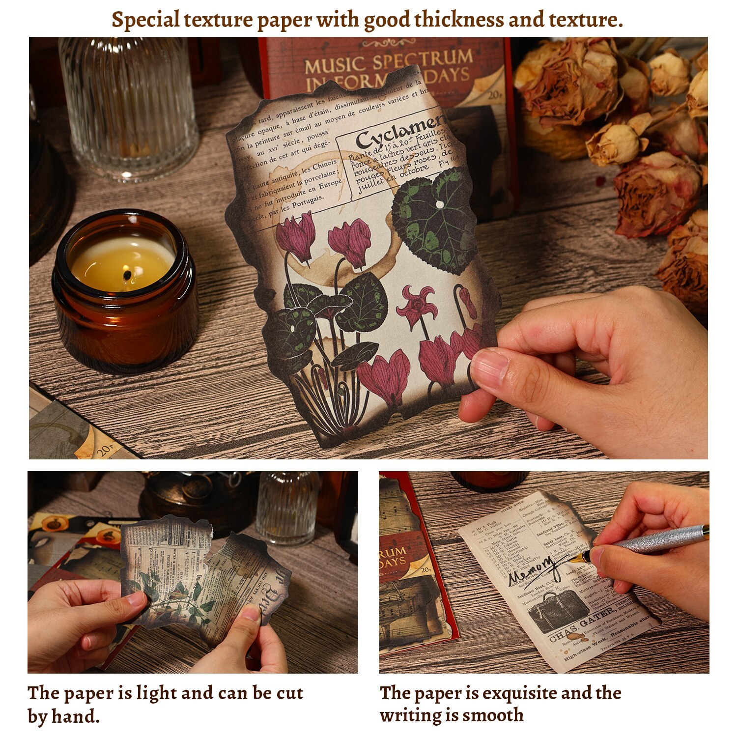 20 Unrepeated Patterns Vintage Burning Material Paper-JournalTale