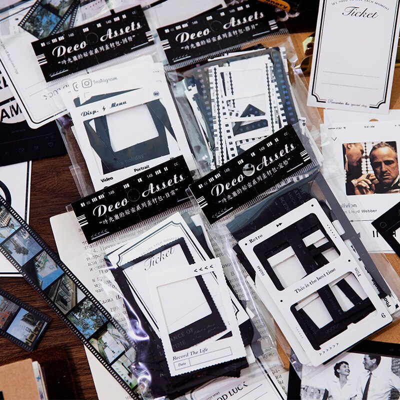 20pcs/lot Black and White Frame Decoration Material Paper-JournalTale