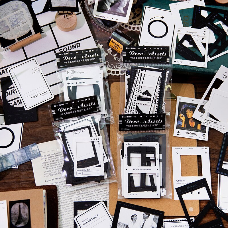 20pcs/lot Black and White Frame Decoration Material Paper-JournalTale