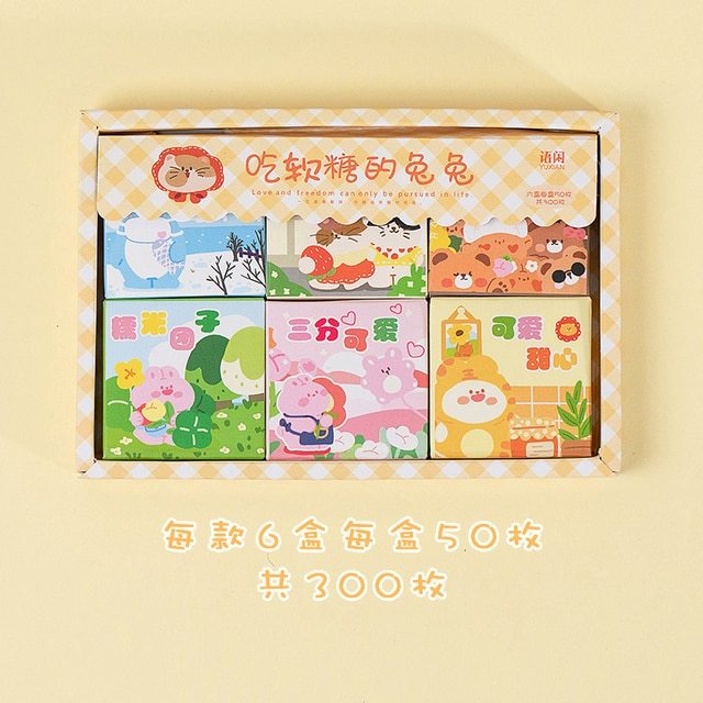 300pcs/box 6 Designs Cute Stickers for Bullet Journaling Scrapbooking kawaii-JournalTale
