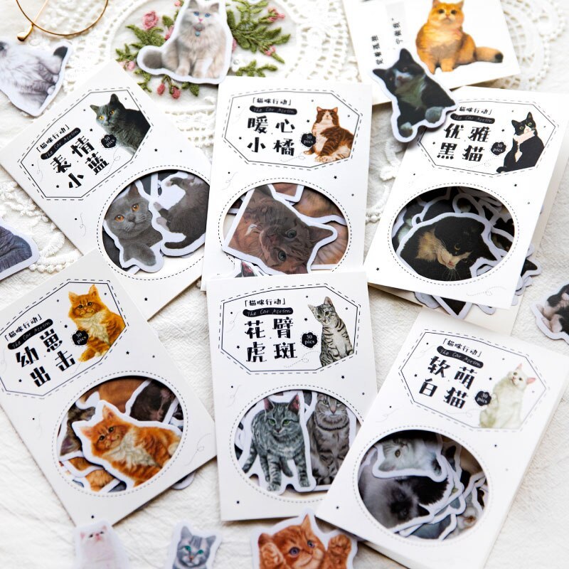 30pcs/lot Lovely Cats Stickers Decoration Kawaii Cute-JournalTale