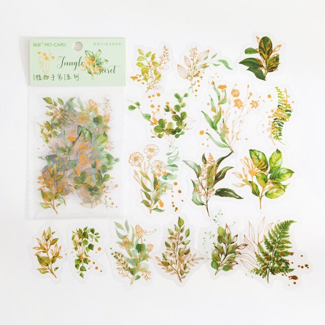 30pcs/pack PET Transparent Rose Flower Stikers-JournalTale