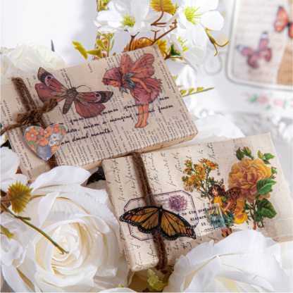 45pcs/box Fairy butterflies Waterproof PET Stickers Vintage-JournalTale