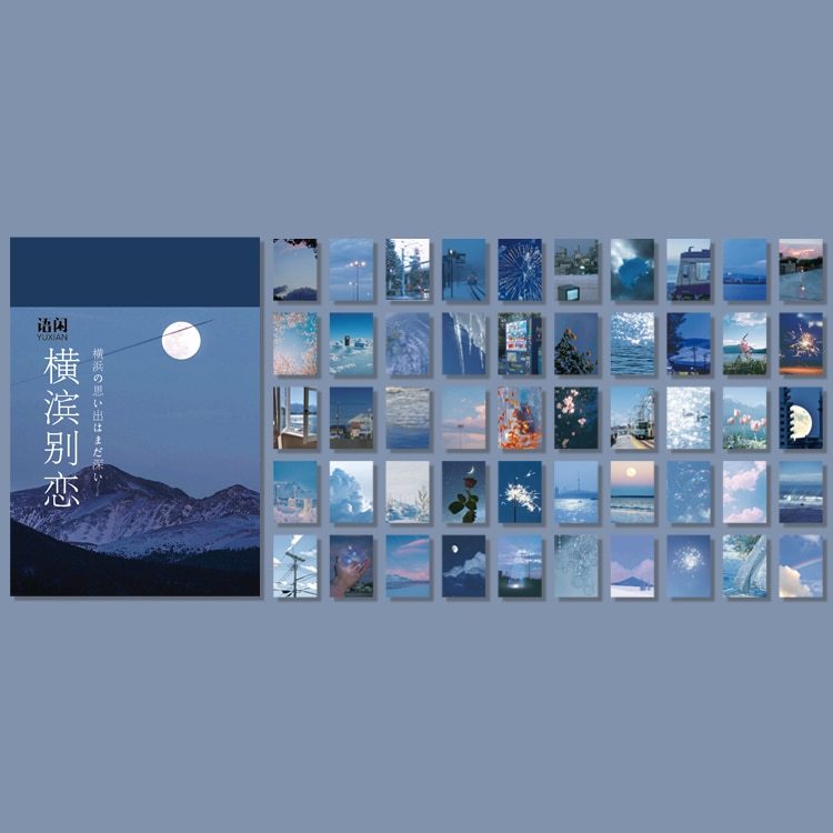 50 Sheets Natural Scenery Art Paintings Stationery Stickers Book-JournalTale