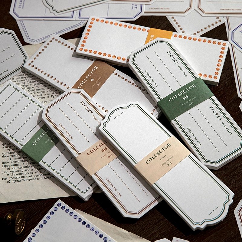 50pcs/lot Collector Simple Frame Memo Pads Sticky-JournalTale