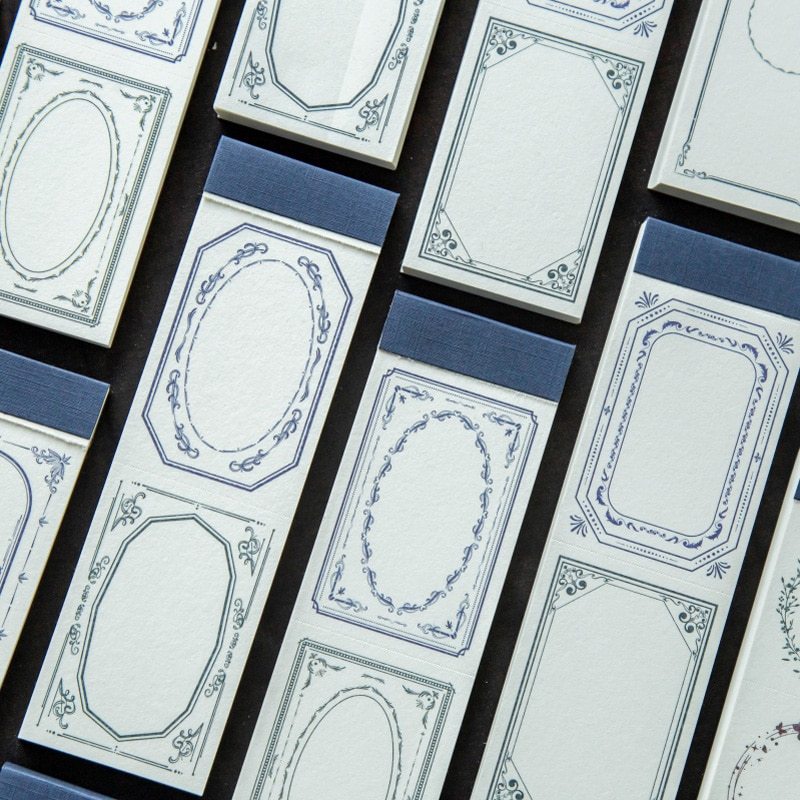 50sheets Aesthetic Vintage Frame Memo Pad Paper-JournalTale