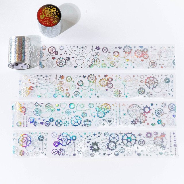 5cm x 5m Laser Galaxy Masking Washi Tape Decorative-JournalTale