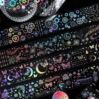 5cm x 5m Laser Galaxy Masking Washi Tape Decorative-JournalTale