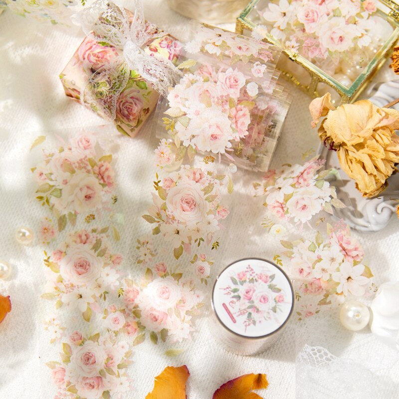 5x200cm Flower PET Tape Transparent Floral Masking Tape -JournalTale