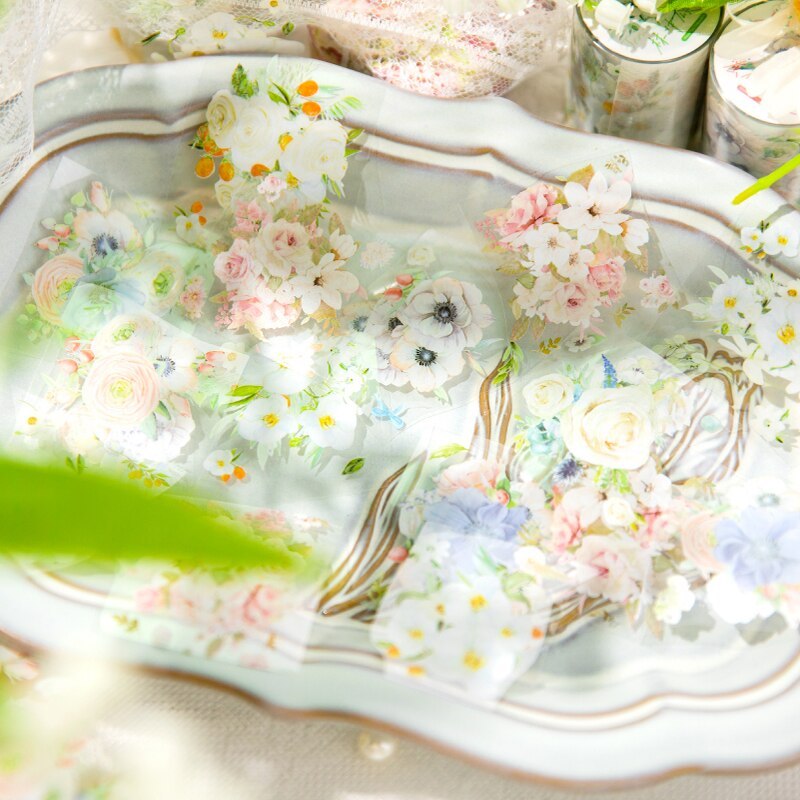 5x200cm Flower PET Tape Transparent Floral Masking Tape -JournalTale