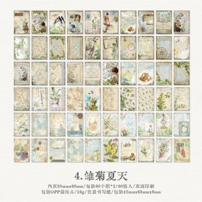 60 sheets Double-side Printed Vintage Material Paper-JournalTale