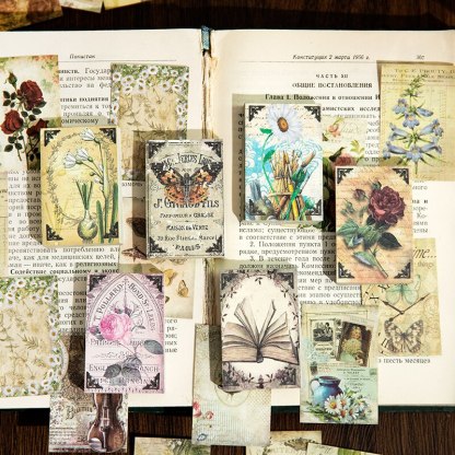 60 sheets Double-side Printed Vintage Material Paper-JournalTale