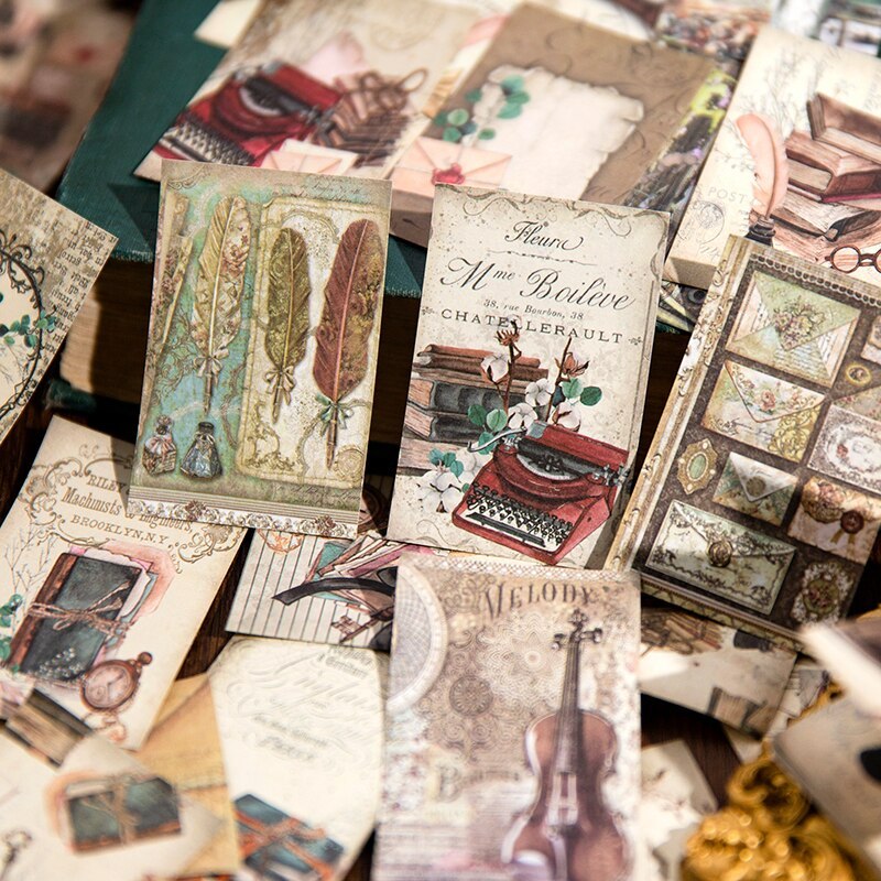 60 sheets Double-side Printed Vintage Material Paper-JournalTale