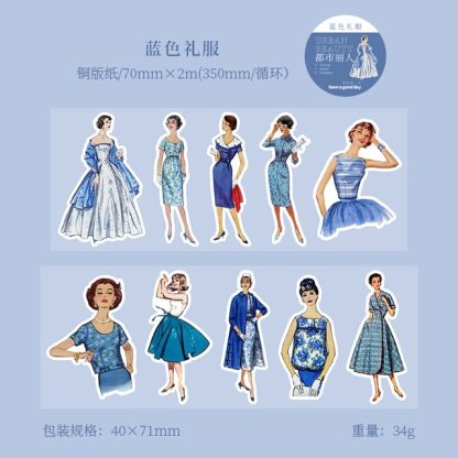 7cm x 2m Fashion Characters Transparent PET Tape-JournalTale