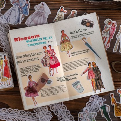 7cm x 2m Fashion Characters Transparent PET Tape-JournalTale