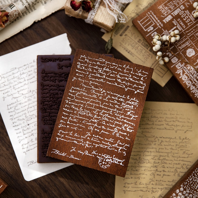 Handwritten Letter Vintage Wooden Scrapbooking Stamp-JournalTale